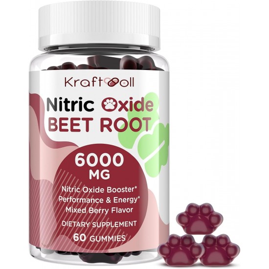 Kraftvoll Dietary Supplement Nitric Oxide Beet Root Gummies 6000MG