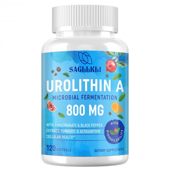 Sagllkli Dietary Supplement Urolithin A 800mg with Pomegranate & Turmeric