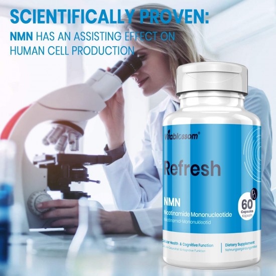 Vitablossom Refresh NMN Kapseln mit maximaler Stärke 500 mg 60 Kapseln