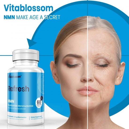 Vitablossom Refresh NMN Kapseln mit maximaler Stärke 500 mg 60 Kapseln