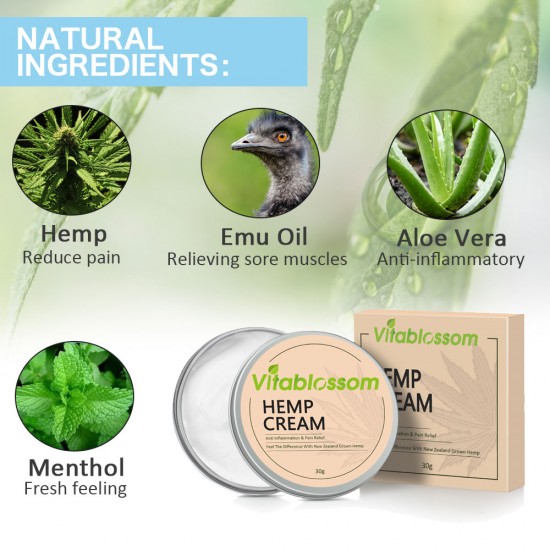 Vitablossom Pain Relief & Anti-inflammatory Hemp Cream - New and old mixed for sale *