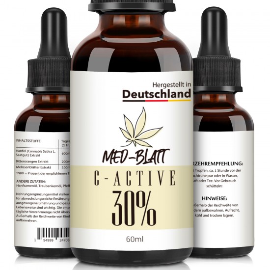 MED-BLATT Hemp Oil 30% 60ml, Made in Germany