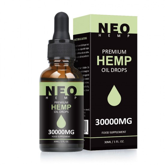 L'huile de chanvre NeoHemp gouttes 30000mg 30 ml, aide à réduire le stress, l'anxiété et la douleur (30000mg )