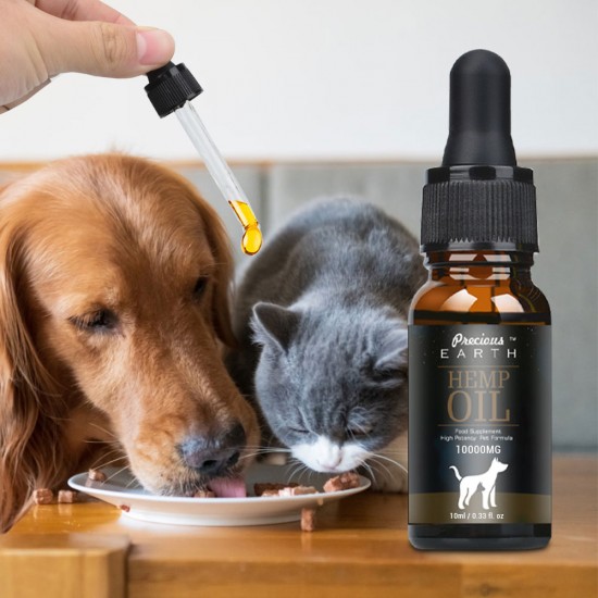 [Not Available in UK] Precious Earth HEMP Oil for Dogs & Cats - 10000mg -100% A Organic Pet Hemp Oil 