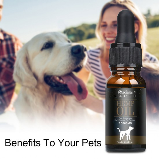 [Not Available in UK] Precious Earth HEMP Oil for Dogs & Cats - 10000mg -100% A Organic Pet Hemp Oil 