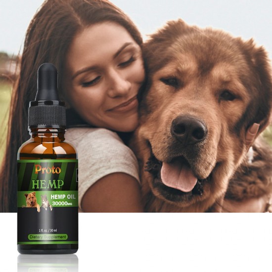 Proto Hemp Hanföl Tropfen für Hunde, 30000mg 90% 30ml