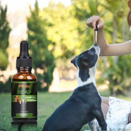 Huile de chanvre Proto Broad Spectrum pour chiens, 30000 mg, idéale pour le soulagement de la douleur, l'anxiété, l'apaisement, la récupération des animaux domestiques et le sommeil